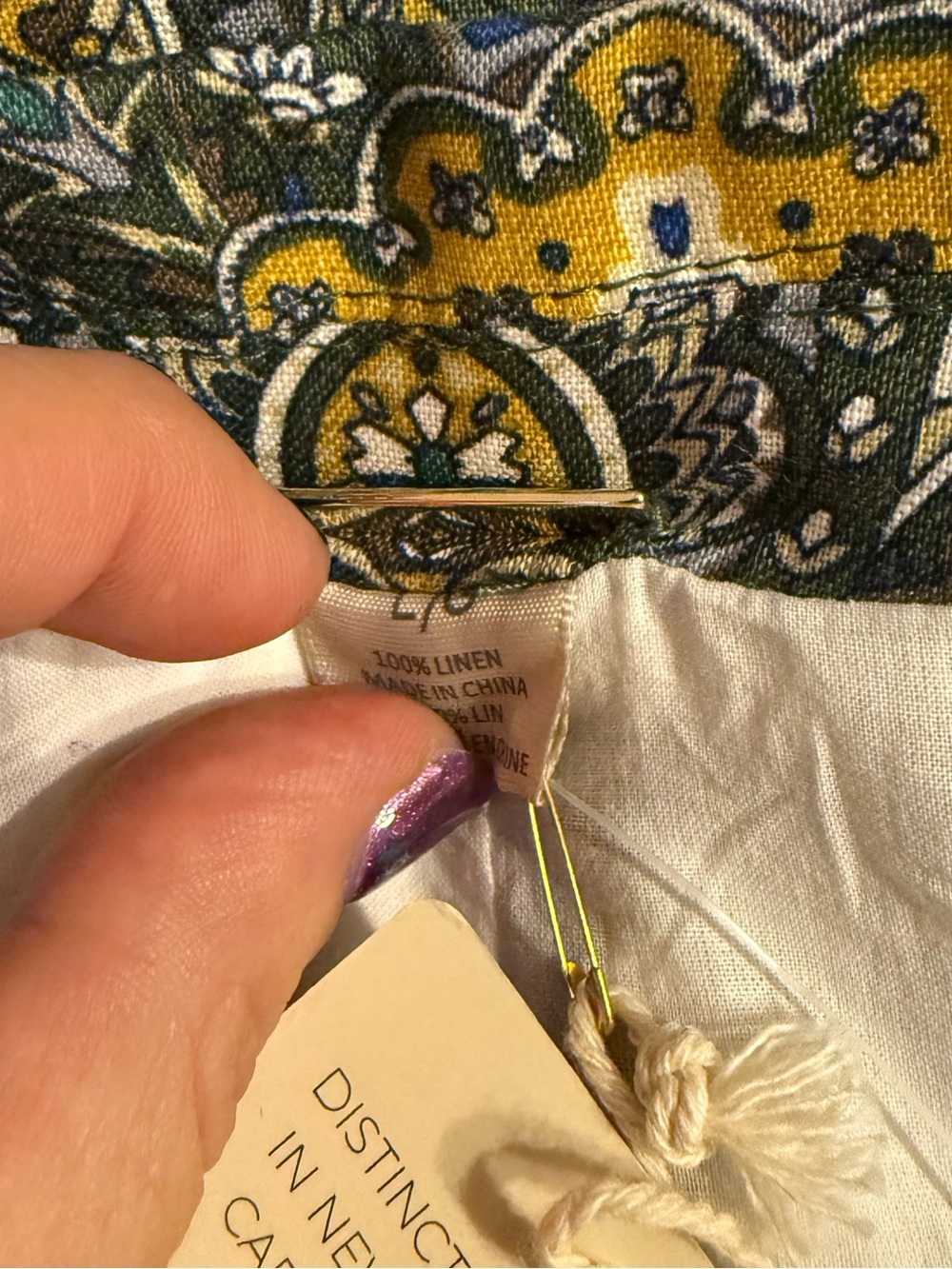New MAGASCHONI LUXE Blazer Jacket POCKETS Lined Paisley Linen Large MSRP $228 - Picture 7 of 11